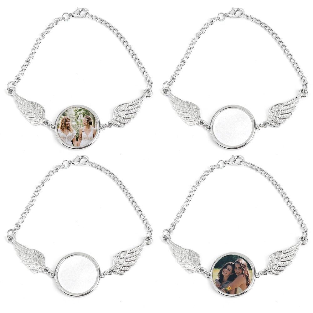 5598 4 Set Sublimation Angel Wing Bracelets Blanks Heat Transfer Bracelet